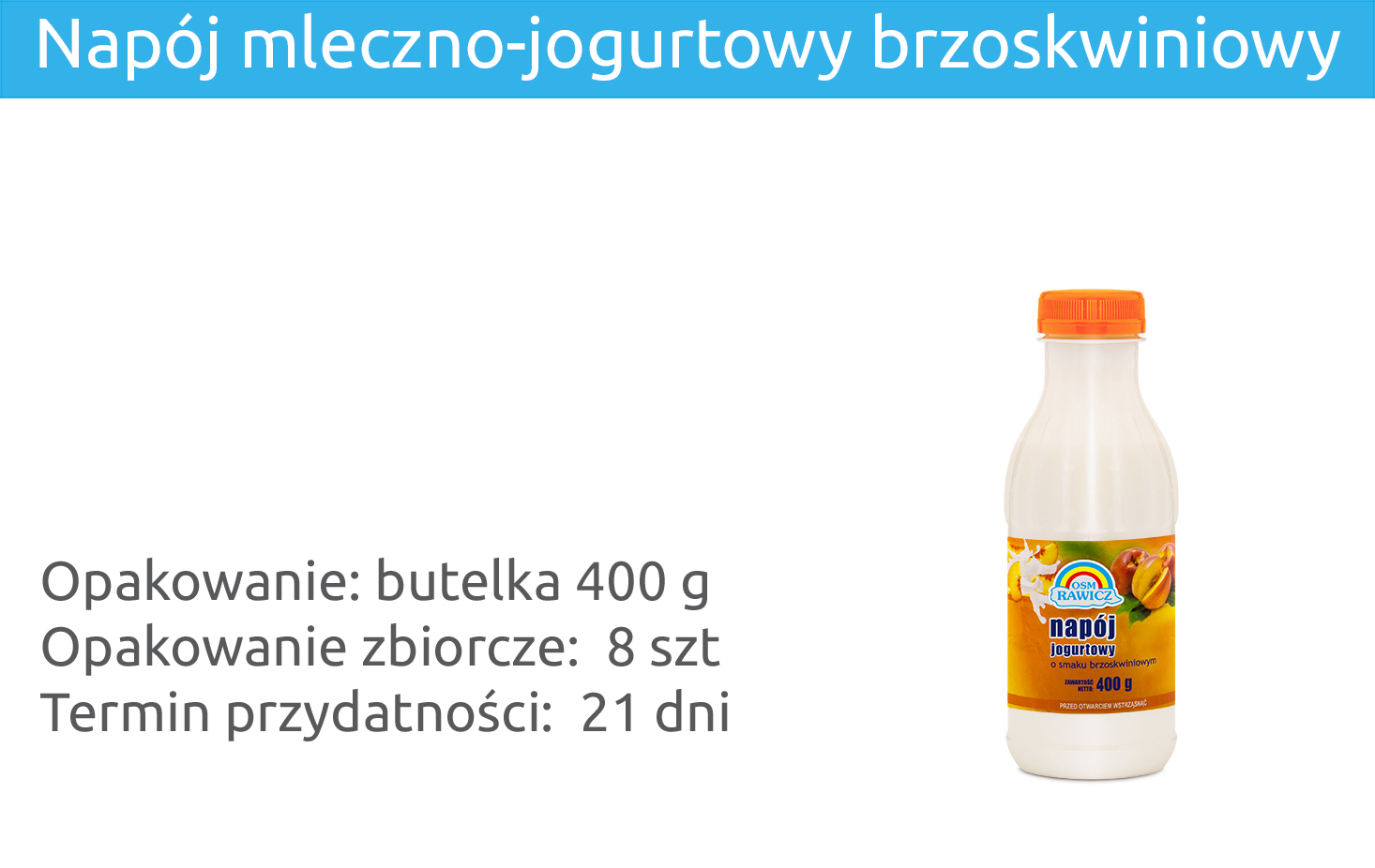 Napój mleczno-jogurtowy brzoskwiniowy 400g